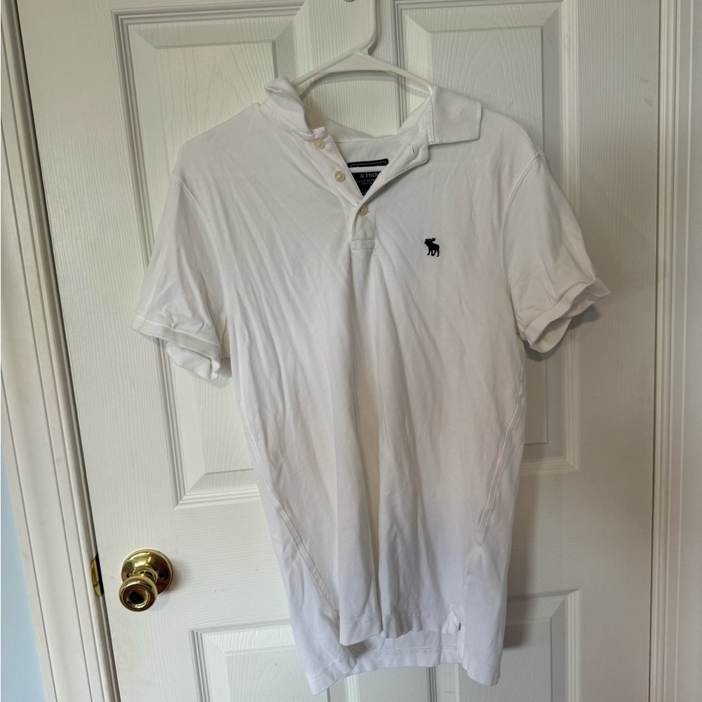 Abercrombie & Fitch White Polo Shirt with Logo
